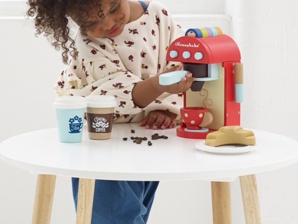 machine à café en bois